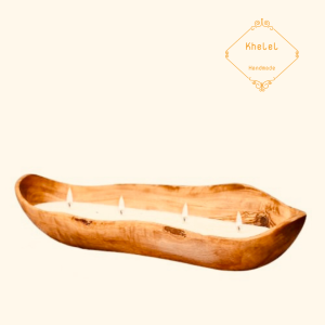 Bougie en Bol de Bois d'Olivier
